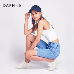 Daphne/达芙妮秋透明网鞋单鞋甜美公主风蕾丝运动鞋