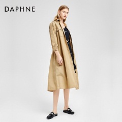 Daphne/达芙妮2020春季新款时尚露跟穆勒鞋方头【珠玑扣】平底鞋