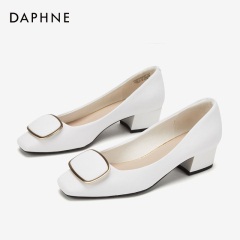 Daphne/达芙妮2020春季新款简约优雅气质单鞋舒适纯色通勤高跟鞋