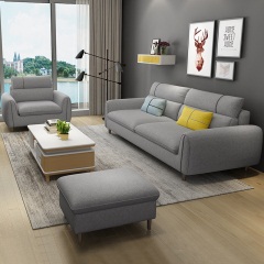 百纯北欧轻奢布艺沙发客厅整装小户型组合科技布沙发简约现代家具