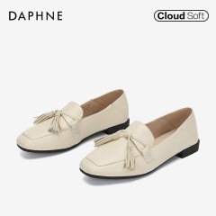 Daphne/达芙妮2020春季新款女鞋自由两穿平底乐福鞋复古流苏单鞋