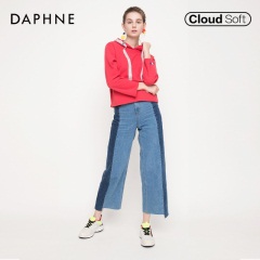 Daphne/达芙妮春秋新款撞色拼接时尚跑步鞋厚底老爹鞋女