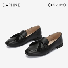 Daphne/达芙妮2020春季新款女鞋自由两穿平底乐福鞋复古流苏单鞋