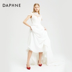 Daphne/达芙妮2020春尖头性感纯色浅口烫钻宴会细跟婚鞋单鞋