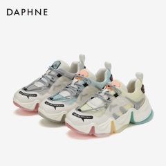 Daphne/达芙妮2020春厚底增高网红老爹鞋时尚撞色拼接单鞋