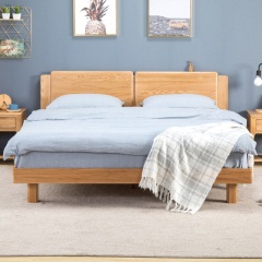 维莎北欧全实木床1.8米1.5米双人床卧室现代简约橡木婚床环保家具