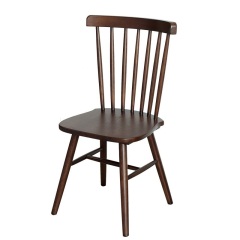 锦巢 实木餐椅家用白蜡木靠背椅简约时尚洽谈椅餐厅北欧椅子牛角椅DS 温莎椅（胡桃色）DS213