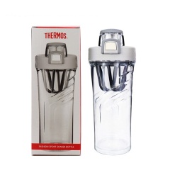 THERMOS膳魔师朱一龙同款便携运动Tritan塑料水杯710ML蛋白粉奶昔摇摇杯 TP4086 GY浅灰色