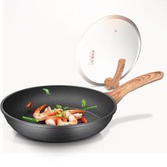 炊大皇不粘锅平底锅28cm麦饭石色煎锅煎盘电磁炉明火通用DZBI28HF
