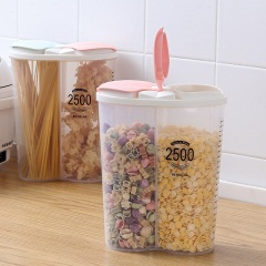 五谷杂粮储物罐塑料分格收纳罐厨房家用食品密封豆子豆类收纳盒