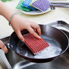 家用洗碗百洁布吸水洗碗布抹布刷锅布耐用厨房清洁刷炫彩四片装