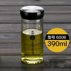 希诺单层玻璃杯水晶水杯茶杯耐热防漏密封便携时尚免费刻字XN6008