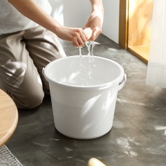 懒角落水桶家用储水用塑料圆桶带盖手提大号加厚清洁洗衣桶66443