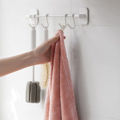 懒角落 珊瑚绒擦手巾可挂式家用厨房卫生间毛巾吸水加厚双面66895