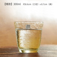 日本进口东洋佐佐木高濑川手工锤目纹无铅玻璃杯品茗茶杯酒杯水杯