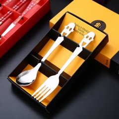 不锈钢便携式勺子筷子叉子旅行餐具盒套装学生儿童成人两件三件套