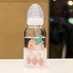 奶瓶成人水杯可爱少女心学生韩国玻璃杯个性创意韩版便携奶嘴杯子