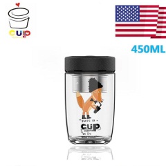 美国CUPMYSTERY单层玻璃杯时尚个性便携随手茶杯家用可爱水杯学生