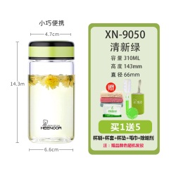 希诺单层玻璃水杯女士便携高档创意矮胖水杯加厚女神可爱迷你茶杯
