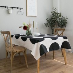 米+软装 现代简约北欧黑白圆点防水桌布盖布原创设计餐桌布艺桌垫