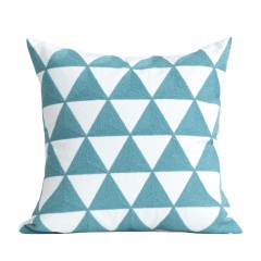 线绣蓝色绿色清新刺绣抱枕靠枕北欧风格简约客厅沙发靠枕床头靠包