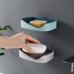 创意肥皂盒吸盘壁挂香皂盒家用免打孔双层肥皂架沥水卫生间置物架