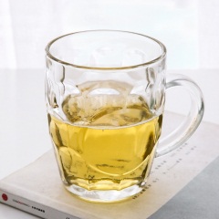 家用啤酒杯子带把玻璃杯 大号扎啤杯酒吧玻璃水杯泡茶杯加厚把杯