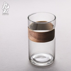九土锤纹玻璃杯过滤泡茶杯带盖办公杯茶水分离耐热水杯家用月牙杯