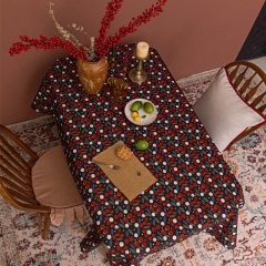红浆果秋冬新品桌布复古美式乡村棉麻防水桌布餐桌茶几垫盖巾