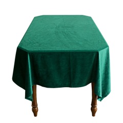 北欧风格轻奢复古墨绿色网红丝绒餐桌布茶几布定做圆形长方形台布