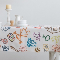 彩色涂鸦儿童桌布卡通防水书桌布校园画画台布盖巾幼儿园餐桌布垫