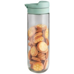 乐扣乐扣玻璃储物罐密封透明带盖家用食品收纳瓶大号柠檬茶叶罐