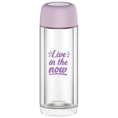 乐扣乐扣 马卡龙色双层耐热玻璃水杯透明杯子学生女 300ml LLG628