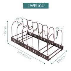 乐扣乐扣 厨房收纳锅盖架置物架砧板座可伸缩2层 LWR103组合