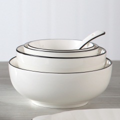 家用陶瓷碗碟勺子套装吃饭碗盘子菜盘面碗汤碗泡面碗大号碗盘餐具