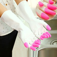 居家防水家务手套厨房清洁耐用加长胶手套家用洗衣洗碗胶皮手套