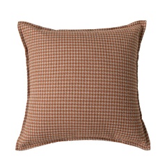 黑白千鸟格橙色靠枕北欧现代简约美式沙发抱枕设计师样板房几何
