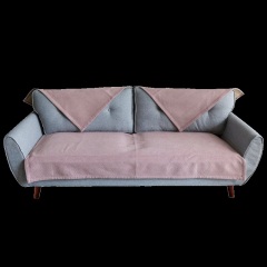 北欧ins风粉色沙发垫简约网红皮沙发垫子四季通用防滑加厚靠背巾