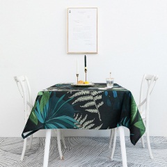 轻奢美式轻奢花卉桌布北欧风餐桌布艺防水隔热长方形桌布垫茶几布