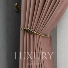 米+软装 北欧风格脏粉色天鹅绒布窗帘现代轻奢丝绒纯色定制窗帘