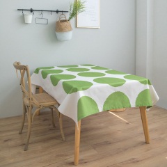 清新牛油果绿色大圆点桌布防水加厚餐桌布艺长方形茶几垫书桌台布