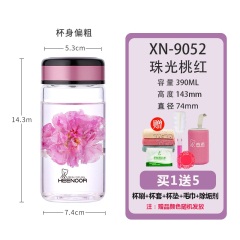 希诺单层玻璃水杯女士便携高档创意矮胖水杯加厚女神可爱迷你茶杯