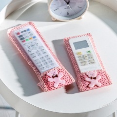 多尺寸可爱小熊布艺电视遥控器套韩国蕾丝空调保护套防尘罩遥控套