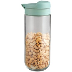 乐扣乐扣玻璃储物罐密封透明带盖家用食品收纳瓶大号柠檬茶叶罐
