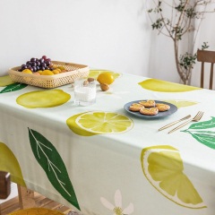 好物市集简约日式纯色北欧风格植物字母印花桌布棉麻餐桌布艺台布