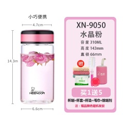 希诺单层玻璃水杯女士便携高档创意矮胖水杯加厚女神可爱迷你茶杯