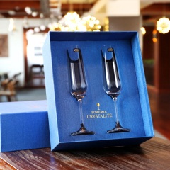 捷克进口水晶香槟杯Bohemia波西米亚红酒杯情侣对杯2支盒装送礼品
