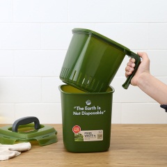 乐扣乐扣湿垃圾桶家用带盖小号便携塑料密封厨余防臭厨房办公室