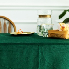 北欧风格轻奢复古墨绿色网红丝绒餐桌布茶几布定做圆形长方形台布