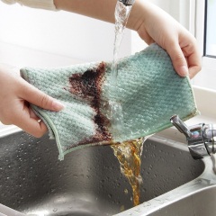 厨房抹布吸水洗碗布家务清洁不沾油百洁布擦手巾挂式不掉毛洗碗巾